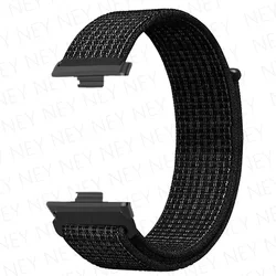Breathable Nylon Loop Sport Band for Smartwatches - Adjustable and Stylish Watch Strap Accessory (21 reflective black)