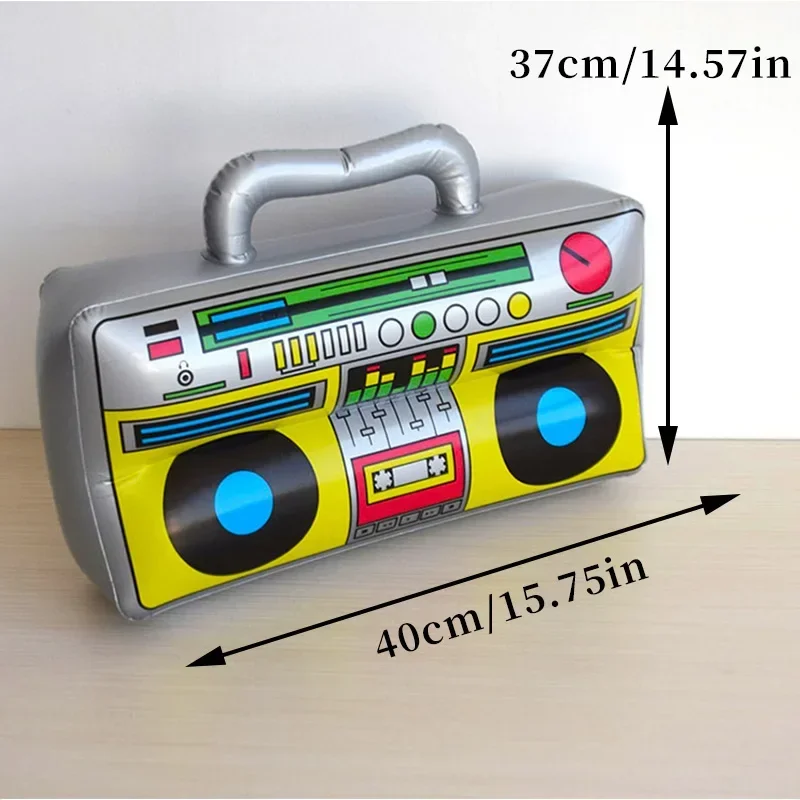 Aufblasbare Radio Boombox Aufblasbare Mikrofone 80er 90er Jahre Thema Party Dekorationen Requisiten Hip Hop Thema Disco Geburtstag Party Ballon – Detail 4