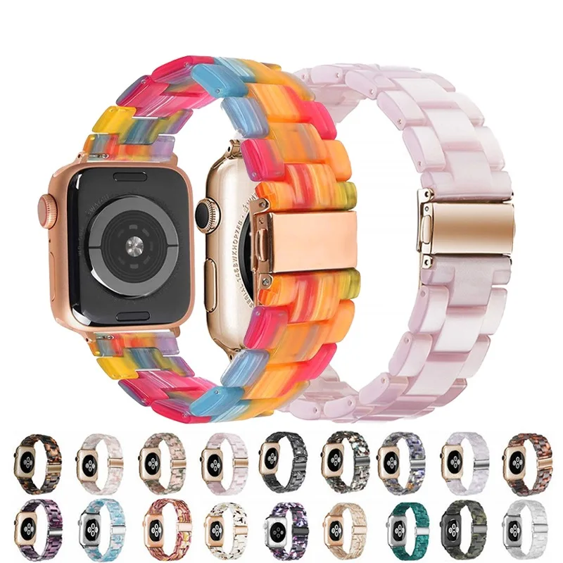 Resin Strap For Apple Watch Ultra 49mm Fashion Smart Watch Wristband For iWatch Series 8 7 6 5 4 3 SE 45mm 41mm 44mm 40mm  42mm