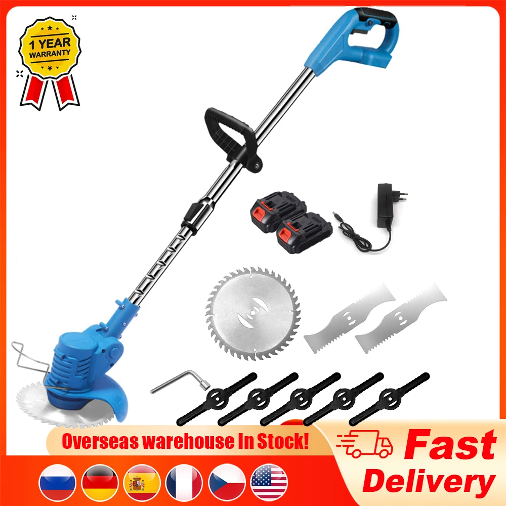 21VCordlessGrassTrimmerElectricLawnMowerTelescopicHandheld