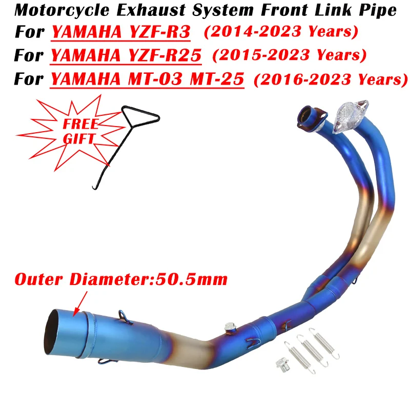 

For YAMAHA YZF-R25 R3 MT-03 MT-25 R25 MT25 MT03 2014 - 2021 2022 2023 Motorcycle Exhaust Escape Modifed Muffler Front Link Pipe