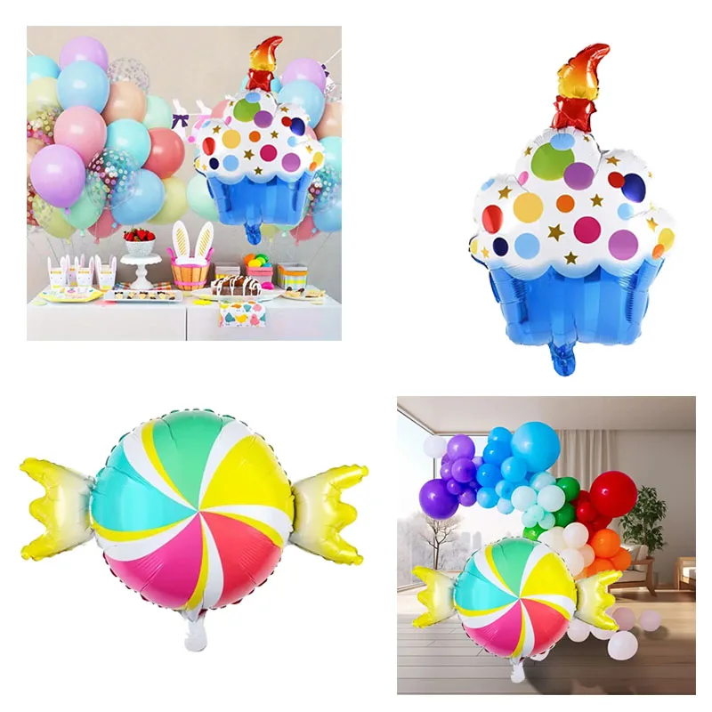 Jumbo Foil Cake Balloons Cartoon Bear Design Happy Birthday Party Decoration Kids Supplies Instagram Photo Props