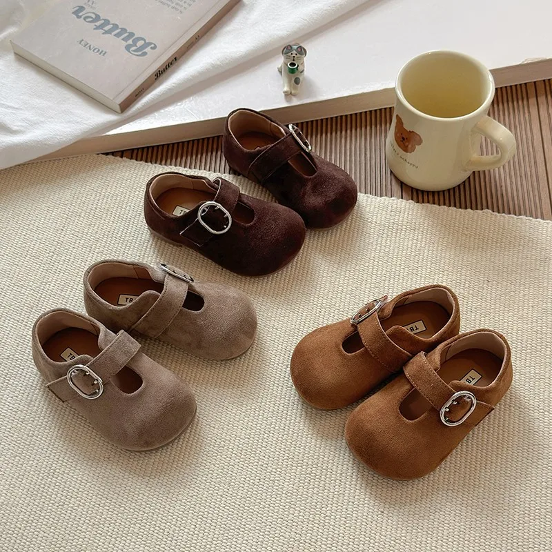 Leather Kids Ballet Flats for Girls Autumn Party