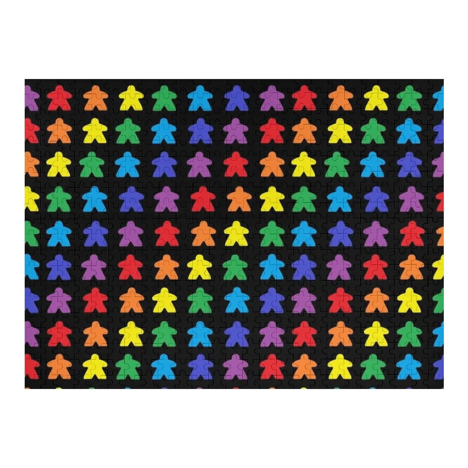 Meeple Rainbow Tabletop Pride Jigsaw Puzzle Customizable Gift Customized Picture Custom Wooden Name Puzzle