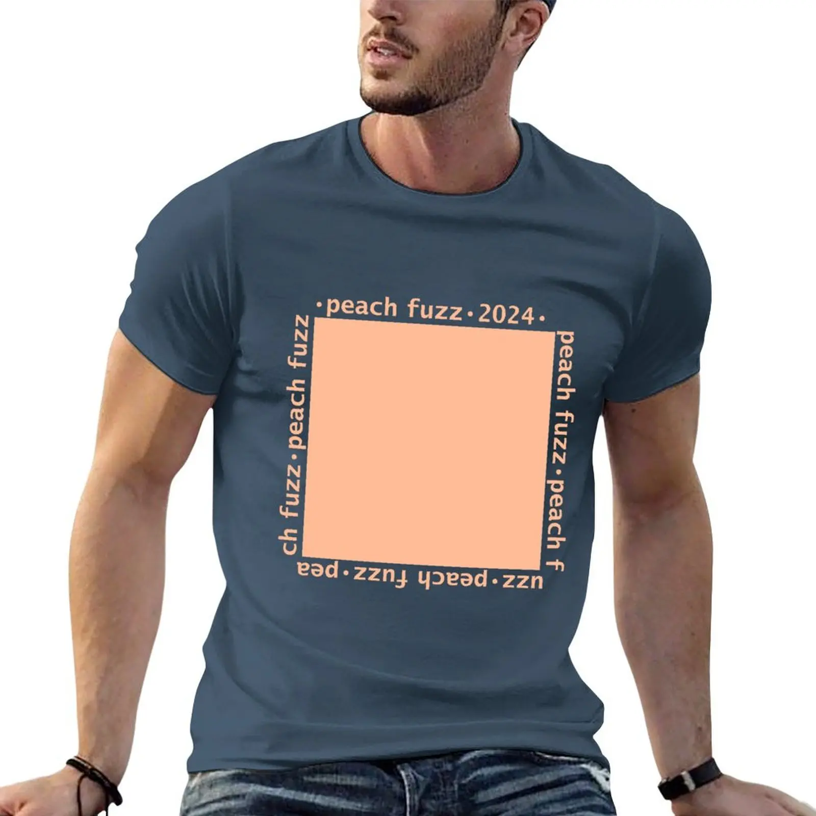 Peach Fuzz Pantone Color Of The Year 2024 Swatch T-Shirt Ragazzi Animal Print Anime Sports Fans Mens Graphic T-Shirt Pack