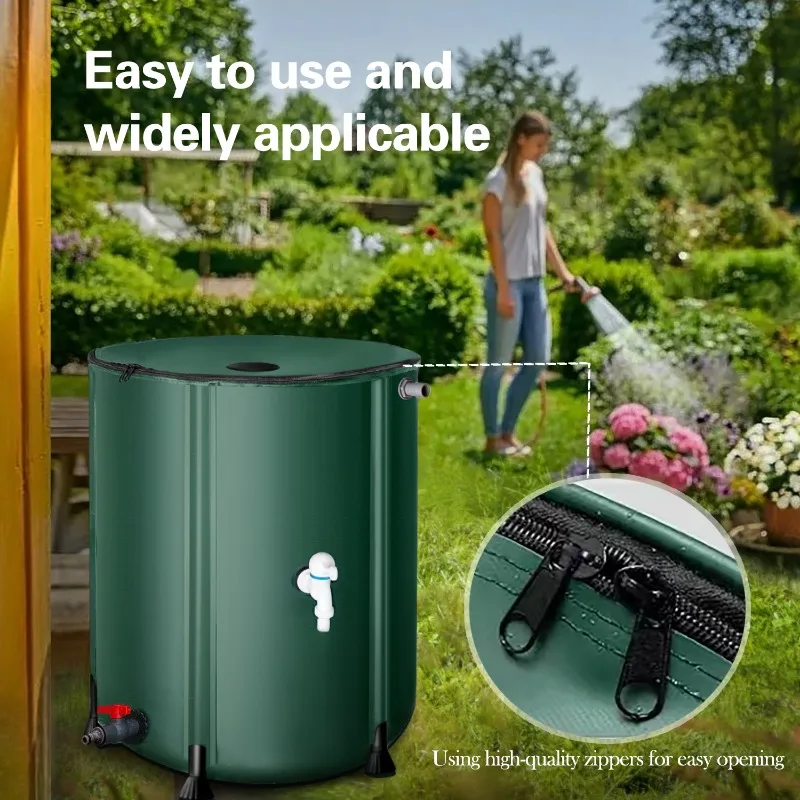 50L-1000L Regenwasser-Sammelbehälter Gartenbewässerungswassertank Zusammenklappbarer Regentonne Regenwassersammelbehälter