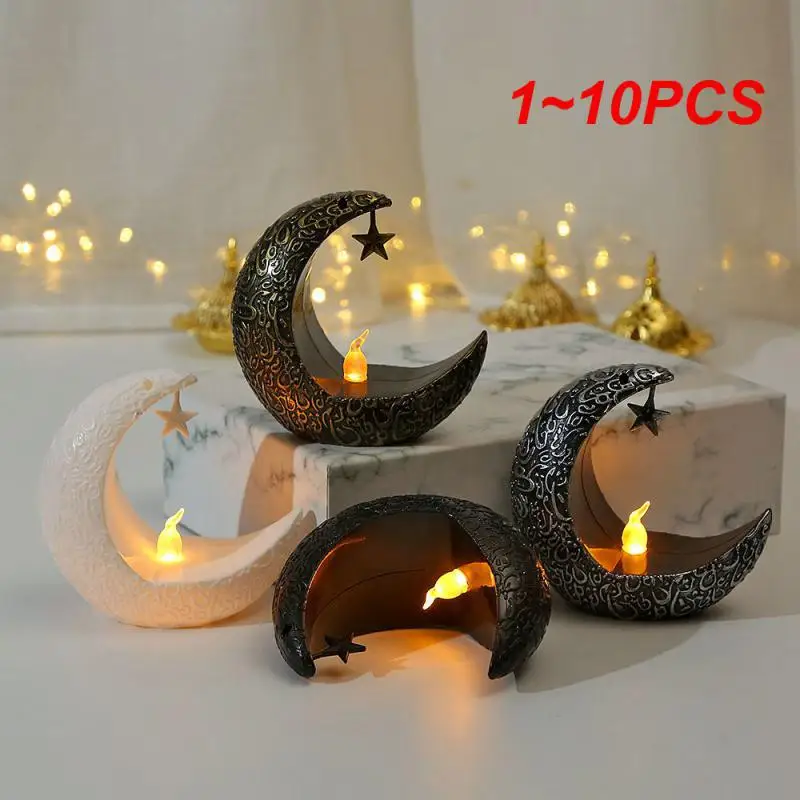 

1~10PCS Star And Moon Candlestick Colorful Elegant Decoration Festive Atmosphere Electronic Candle Light Arabic Style