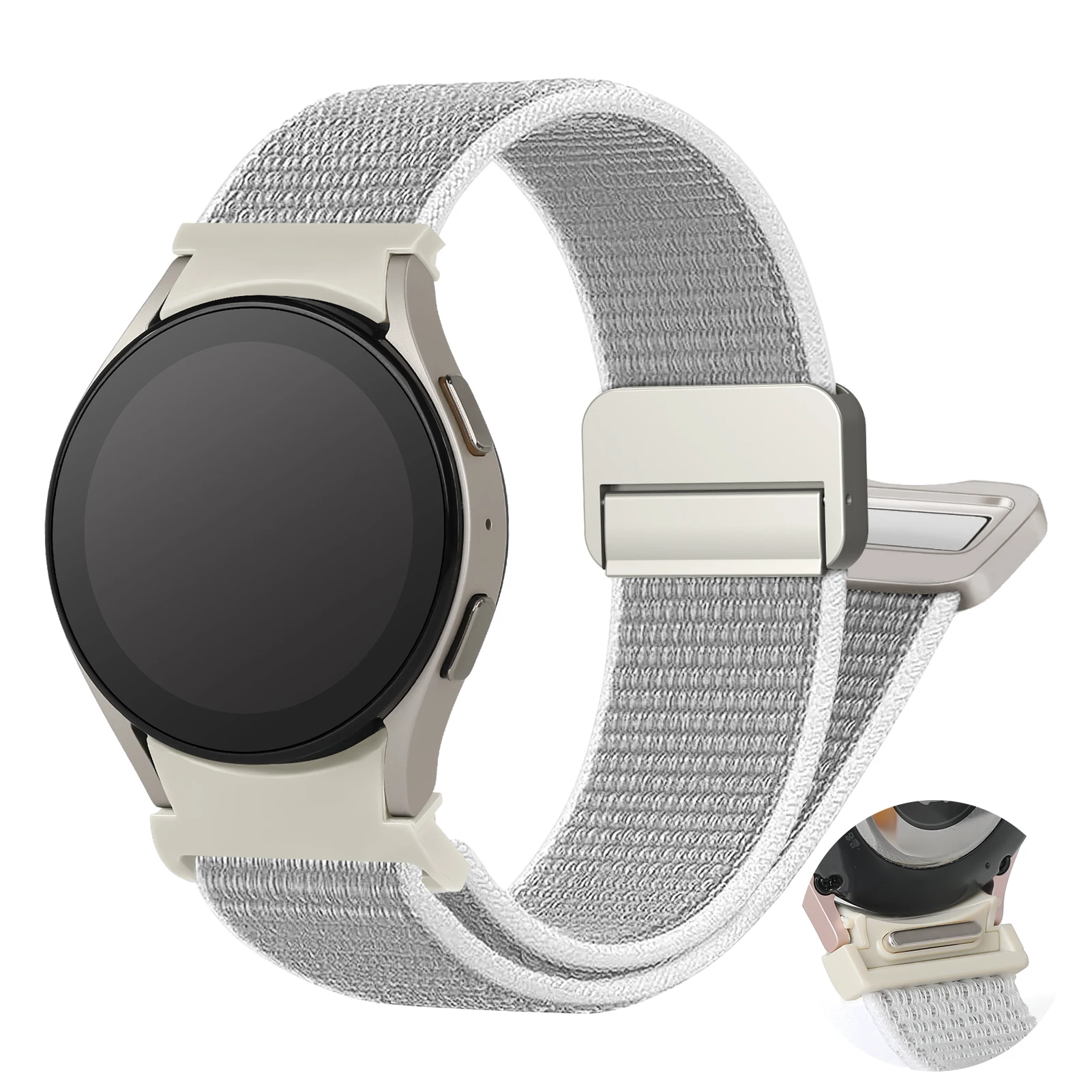 Magnetic Nylon No-Gap Smartwatch Bracelet Strap