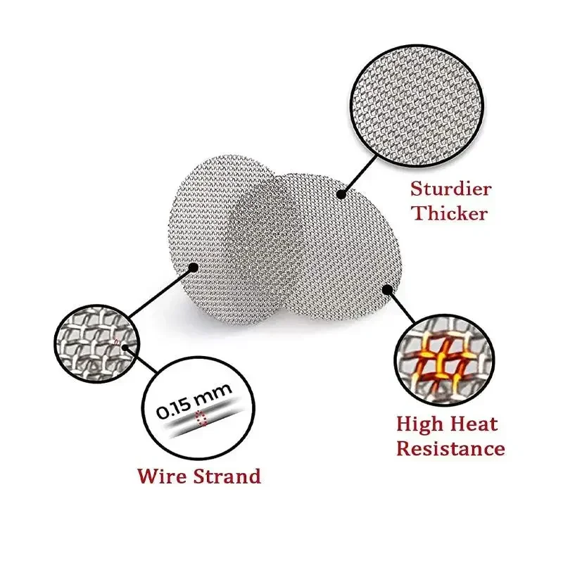 Stainless Steel Tobacco Pipe Filters - Mesh Screens