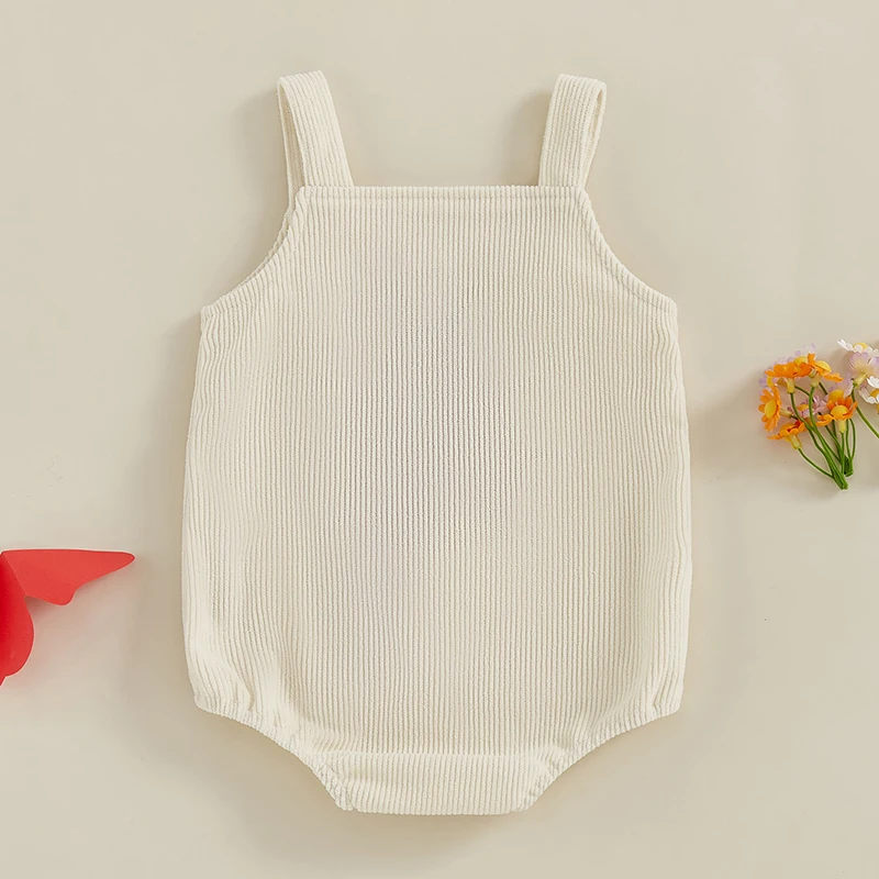 SUNSIOM 0-18 Months Baby Romper Sleeveless Embroidery Ladybug Bee Fruit Mushroom Bodysuit Overalls for Girls Boys 3