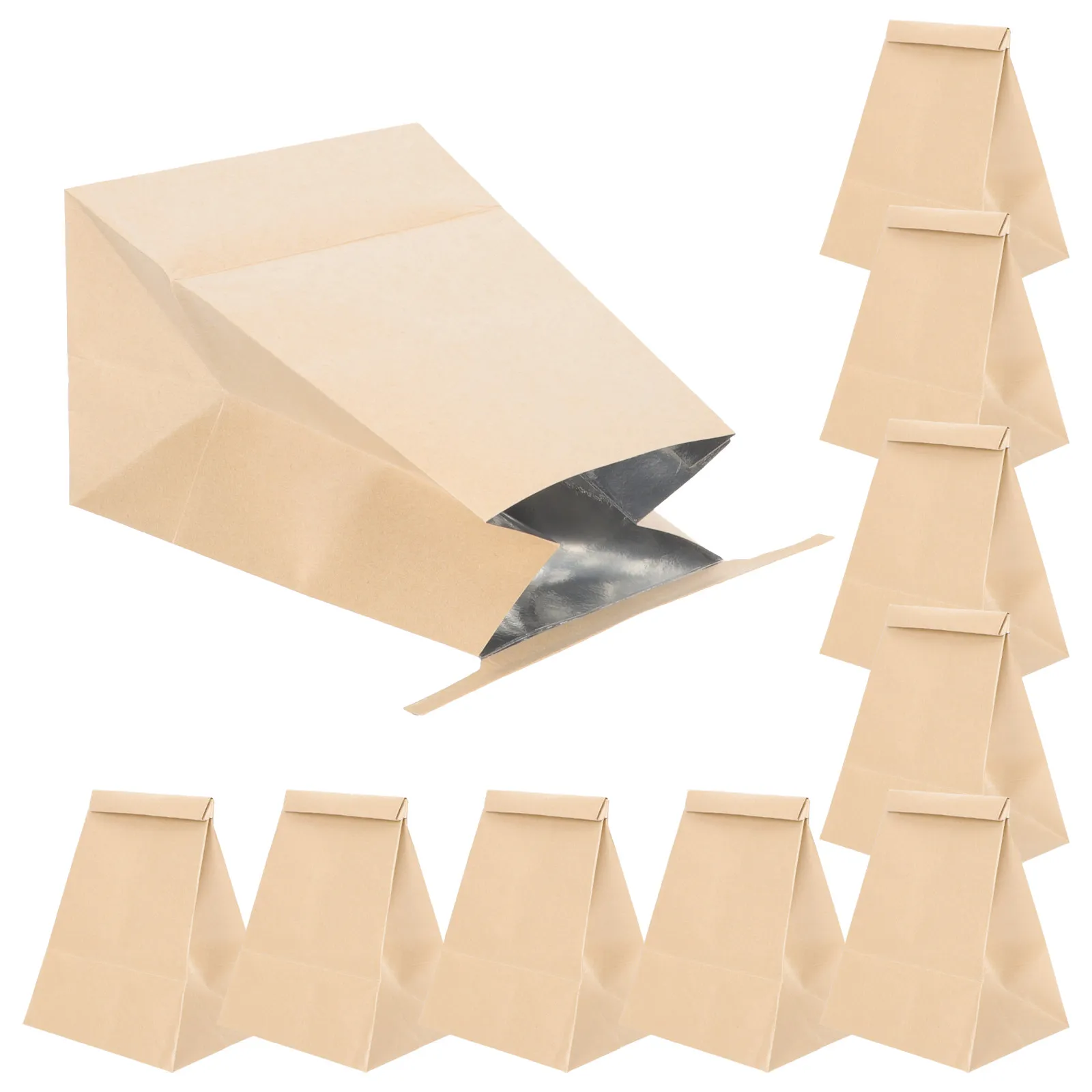 10Pcs 일회용 구토 가방 자가 밀봉 크래프트 종이 여행용 구토 주머니 (차멀미, 비행기, 기차, 도로 여행, 임산부용)