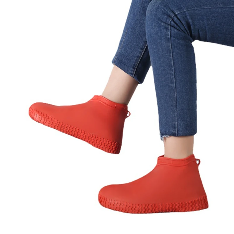 Rubber Rain Boot Cover Reusable Waterproof Rain Shoes Cover Non-Slip Silicone Overshoes Boot Cover Shoes For Adult Child