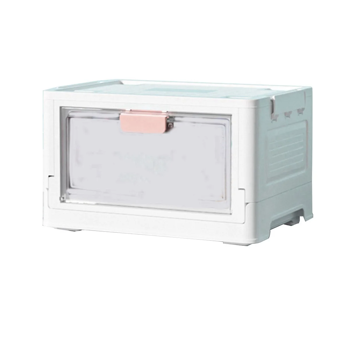 

Folding Storage Box with Lid Wheels Stackable Foldable Save a Space Container Travel Folding Storage Box