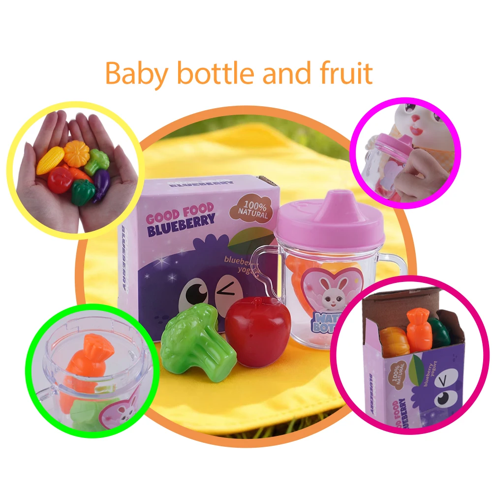 28cm 푸디 버니 주방 요리 장난감 세트 가정용품 시뮬레이션 주방용품 토끼 인형 집 놀이 캠핑 장난감