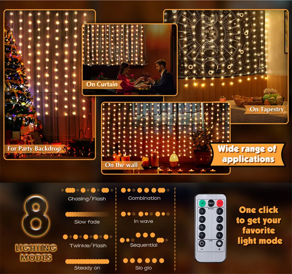LED Christmas Curtain Lights 6