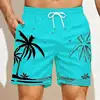 Summer Men's Shorts Quick Drying Hawaii Holiday Sports Swimming Trunks Fashion 3D Coconut Tree Print Loose Sports Shorts 2XS-5XL 5