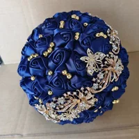 Royal Luxury Rhinestone Bouquet For Bride Wedding Handmade Flowers Bridesmaids Hand Decor  Wedding Accessories 2