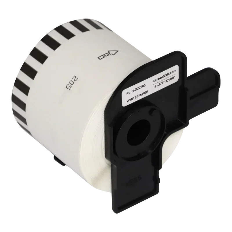 DK-22205 라벨 용지, 연속 인쇄 용지, QL-800 QL-580N QL-700 QL-1050N QL-1115NWB QL-1100 QL-500 560, 62mm x 30.48m
