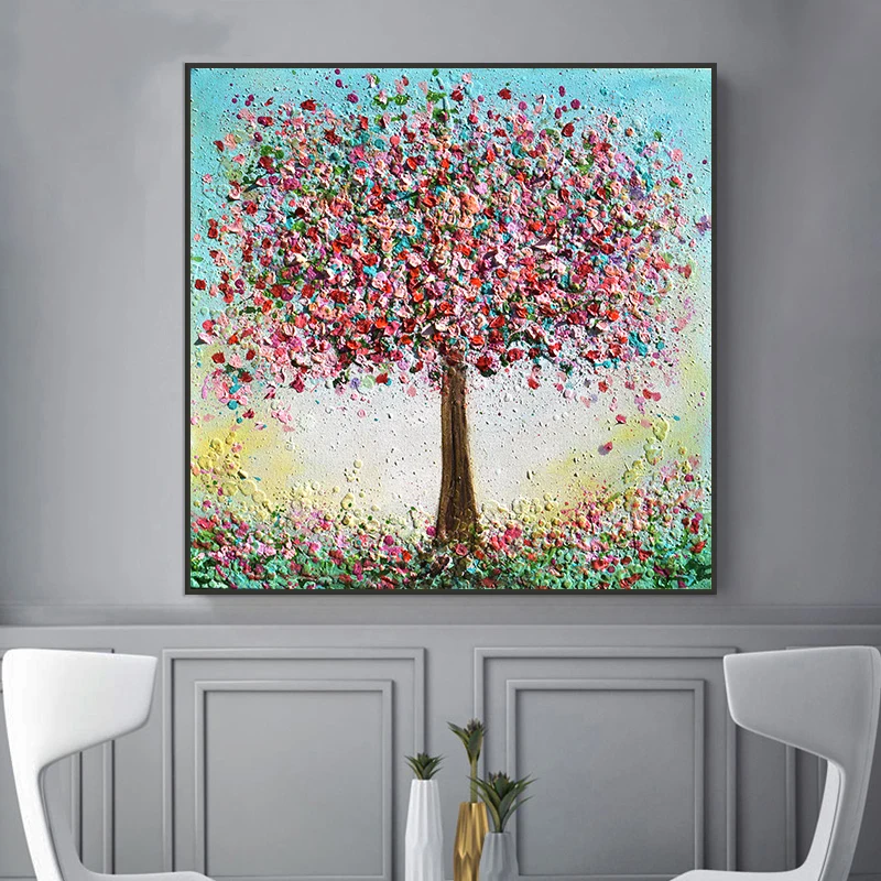 

Abstract Colorful Tree Art Poster Oil Painting Canvas Print Modern Wall Picture Posters for Living Room Home Decor