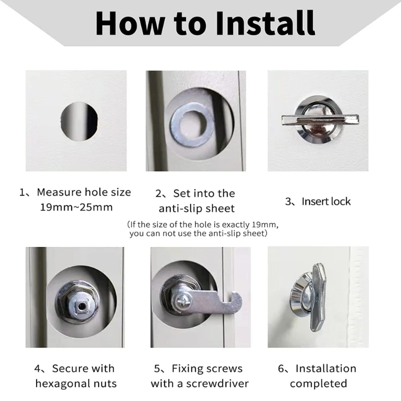 Keyless Thumb Turn Cams Lock Latches 1inch/5/8 Inch Offset for Cabinet Mailbox Drawer