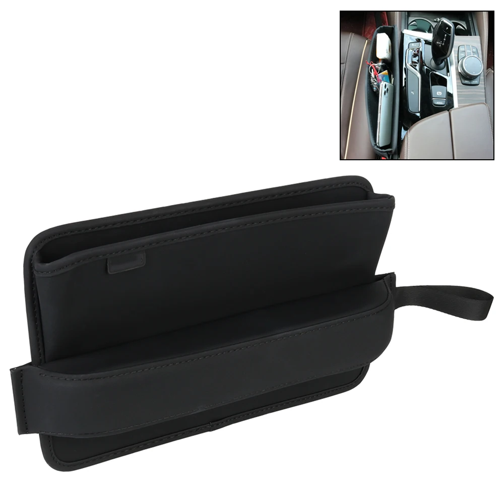 Car Seat Gap Slot Storage Box Leather Universal Seat Slit Gap Pocket Phone Key Holder Gap Plug Filler Interior Accessories