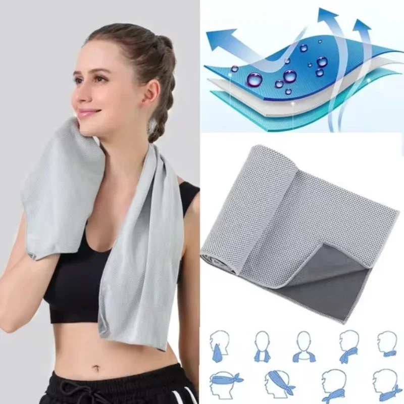 Outdoor Towel Round Silicone Wrapped Ice Towel Soft Breathable Cool Towel Suitable for Yoga Running Fitness, and Other Activites 6