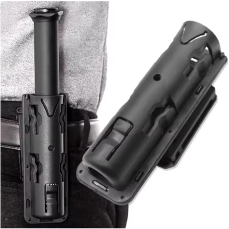 Baton Holder 360 Degree Rotating Telescopic Baton Pouch Expandable Baton Holsters Retractable ABS Baton Bag for Duty Belt Black