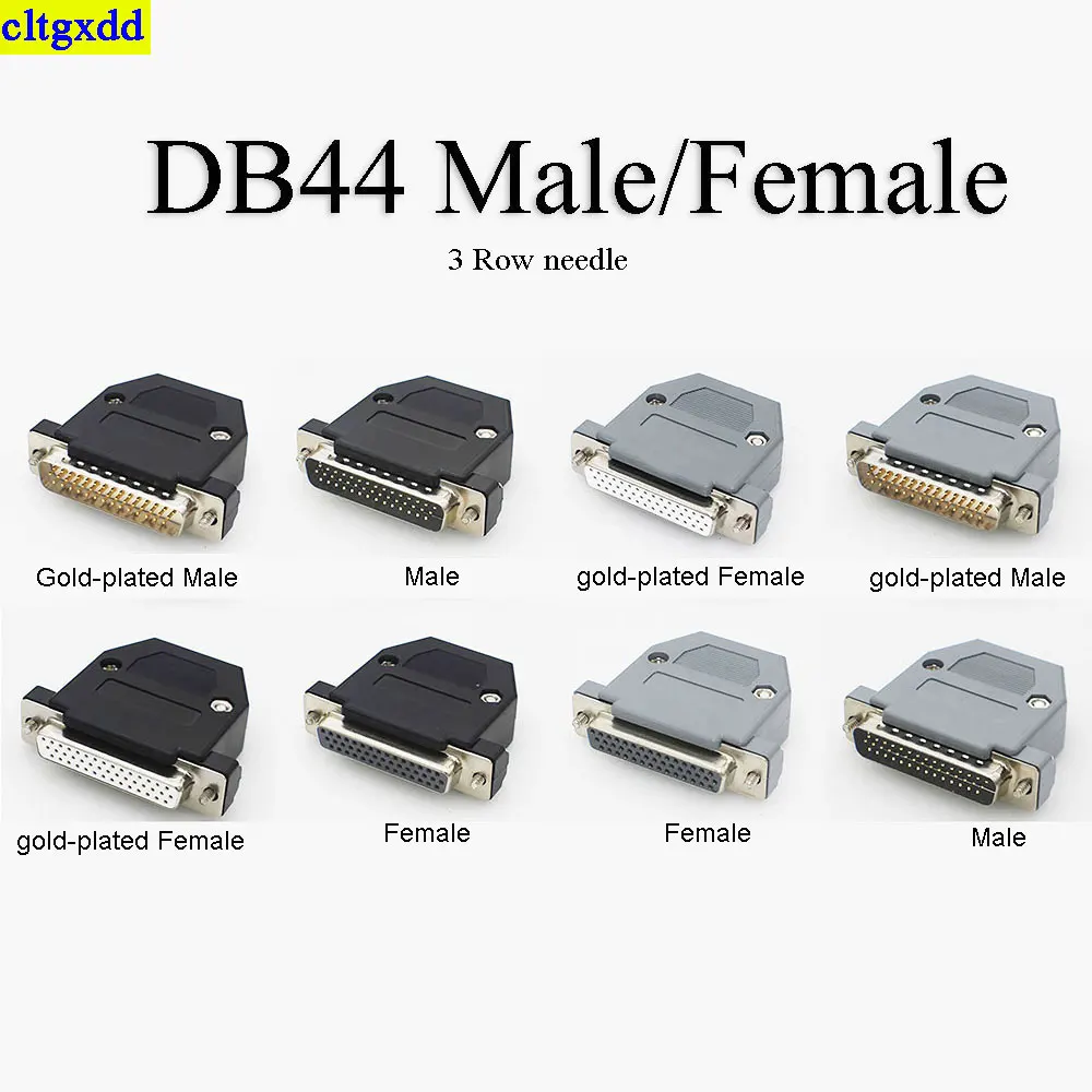 

DB44 Solder Head Male Plug/Female Socket Plastic Housing Kit 3 Row 44 Pin Serial Connector D-SUB 44 Adapter Grey Black Housing