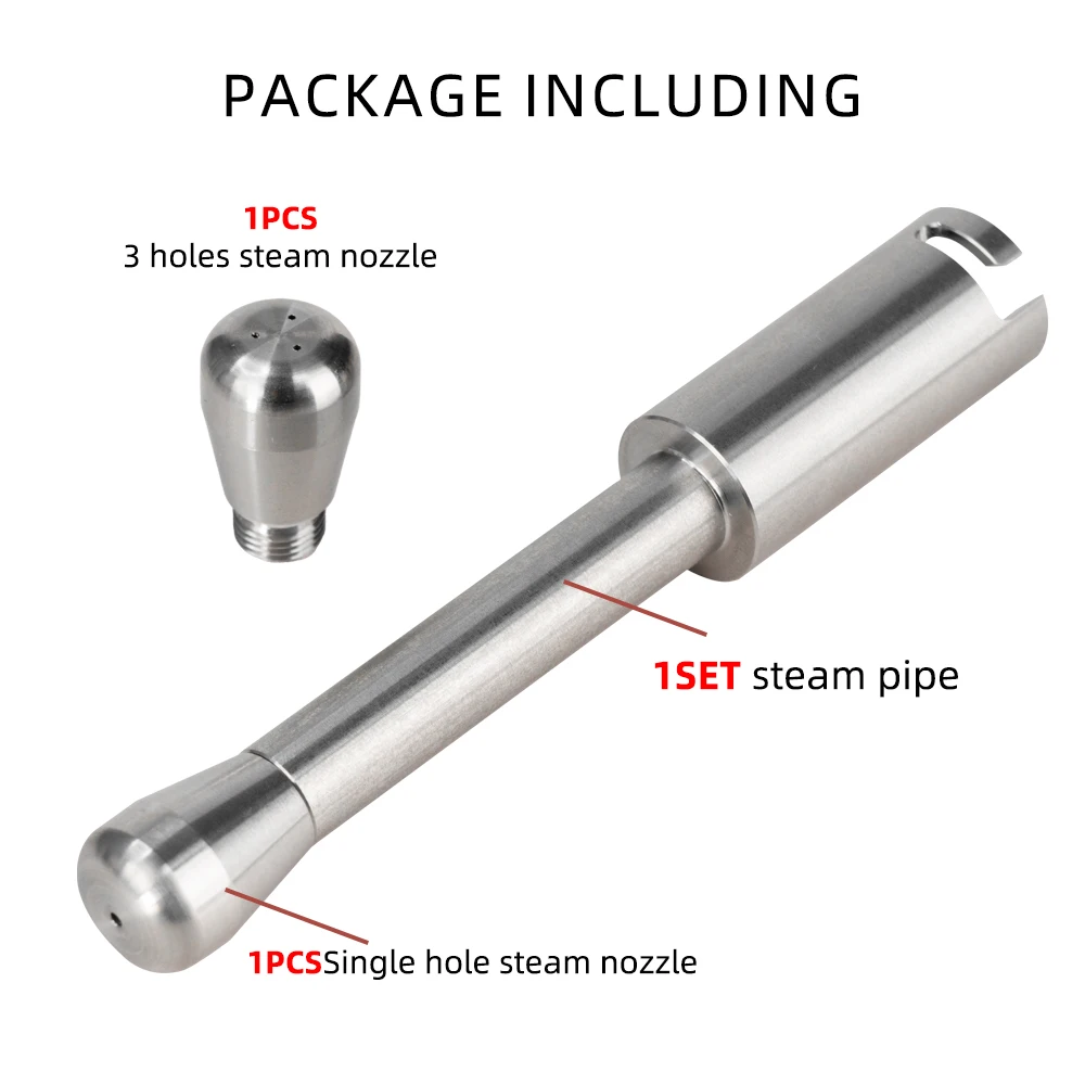 Boquilla de vapor para cafetera, boquilla de varilla de vapor de acero inoxidable con múltiples agujeros, boquilla de espuma de leche Compatible con Delonghi EC685