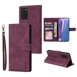 Magnetic Flip Leather Wallet Case with Card Slot - Samsung Note 10 Lite (Wine red)