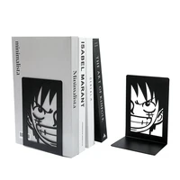 2pcs Anime One Piece Luffy Book Ends, Non-Slip Metal Book Ends Office Bookends for Fans Collection Organise Desktop Bookends 1