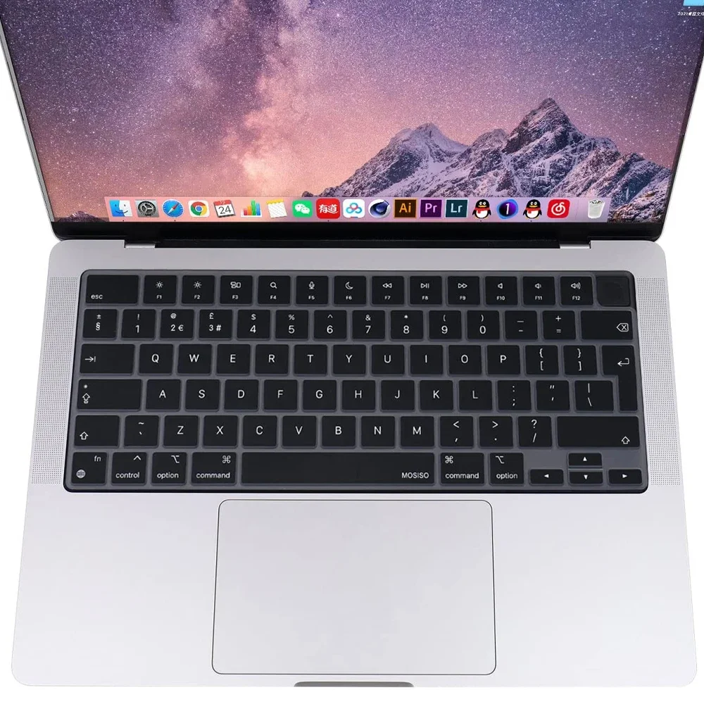 Tampa do teclado compatível para MacBook Air 13.6, M2, M3, A3113, A2681, A3114, Pro14, 16, M1, A2442, A2485, A2779, A2780 com Touch ID