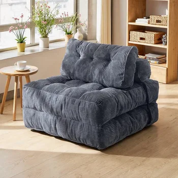 Divano Letto Pieghevole, Poltrona Convertibile con Cuscino e Materasso Pieghevole, Sedia Letto Portatile Comoda per Pavimento