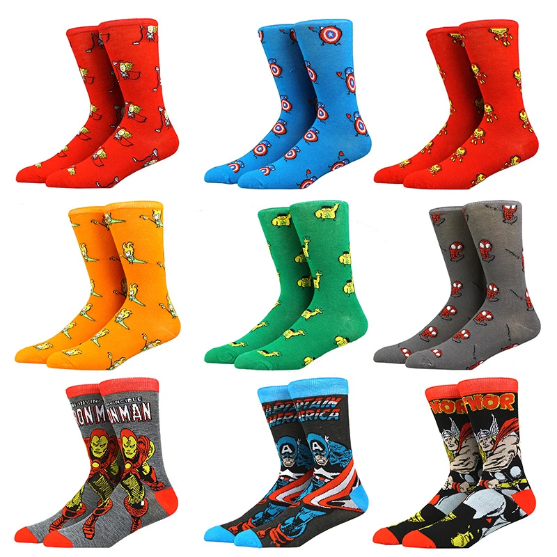 Marvel Socks Spiderman Marvel Iron Man Socks Marvel Cartoon Socks