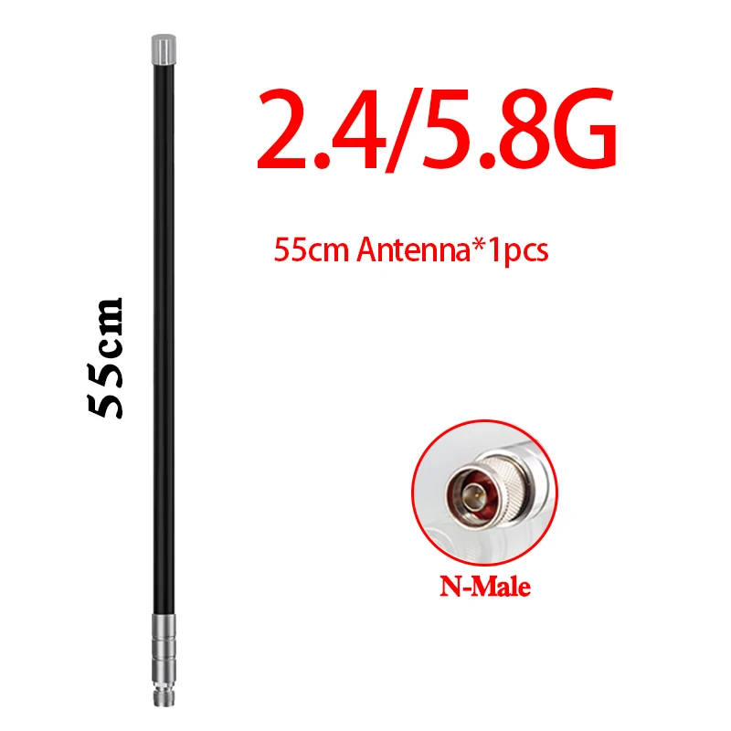2.4G 핫스팟 안테나 N타입 유리섬유 옴니 2.4GHz 5.8GHz 듀얼밴드 WIFI 확장기 라우터 안테나 5.8G 이미지 전송 안테나