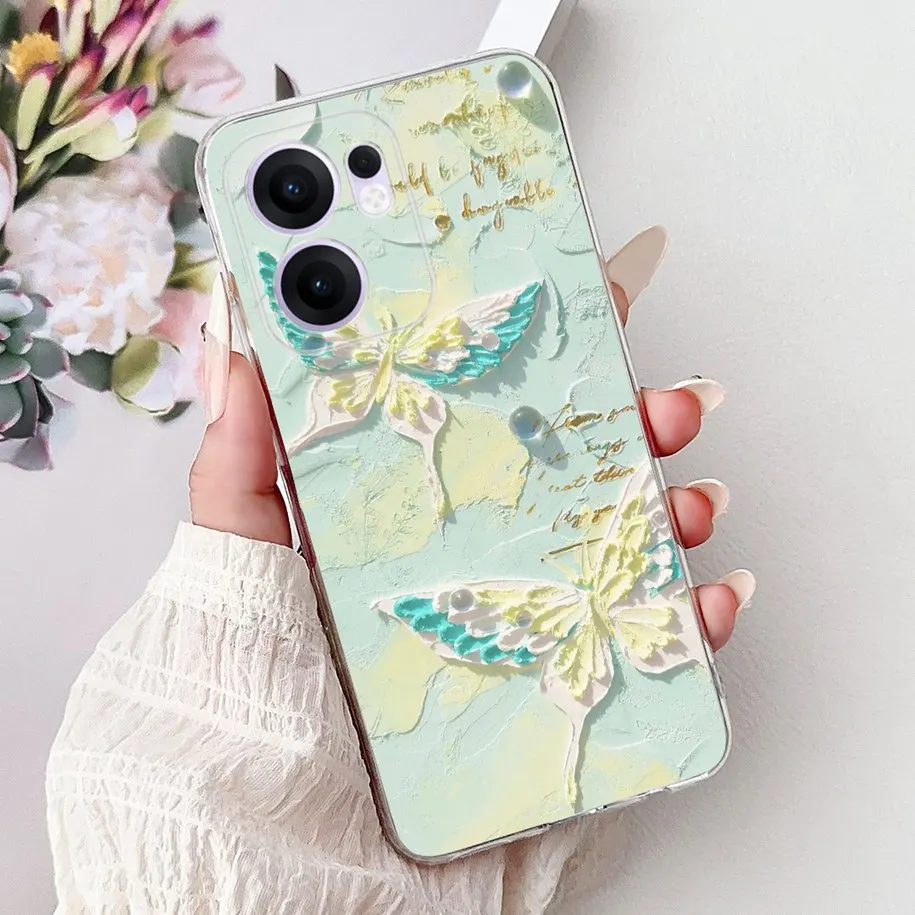 Stylish Floral Butterfly Transparent Silicone Case