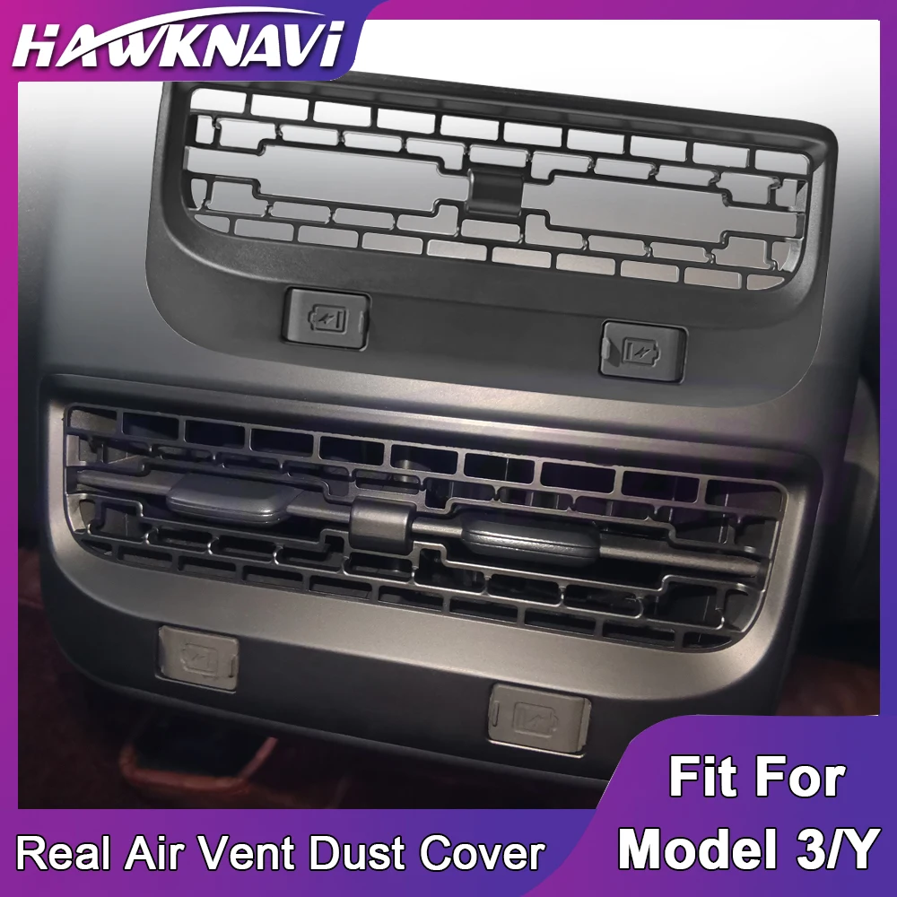 

Hawknavi For Tesla Model 3 Model Y Rear Air Vent Outlet Cover Trim Rear Seat Conditioner Outlet Filter Anti Blocking Accessory