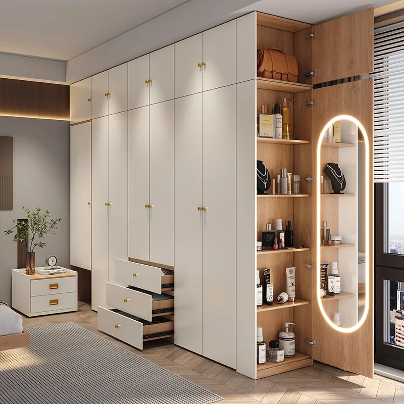 

Luxury Wooden Wardrobe Cloth Cupboard Sliding Door Wardrobe Drawers Bathroom Cabinets Armario Organizador Home Furniture