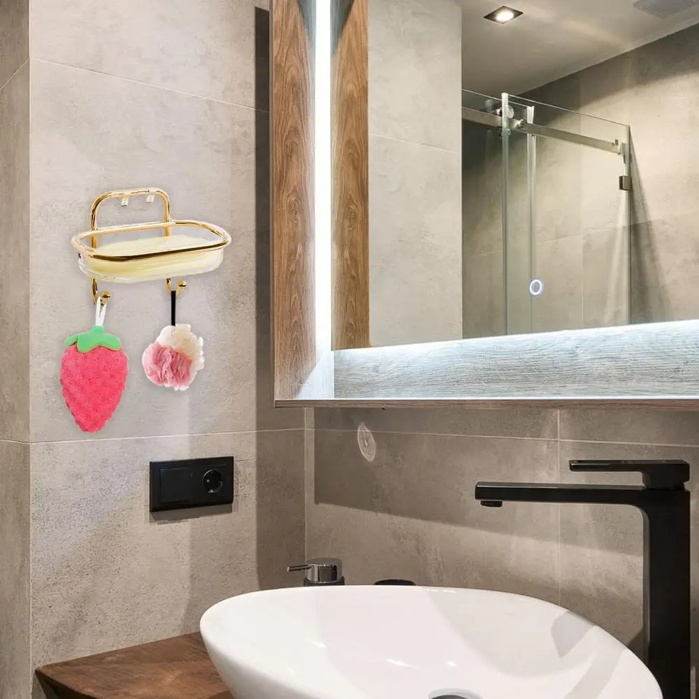 Description Picture 2 of itemWall Mount Soap Dish Adhesive Soap Container Easy Drainage Soap Saver For Home Kitchen Bathroom Shower Soap Tray