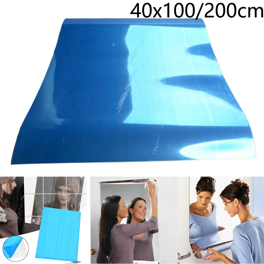 

1PC 100/200CM Mirror Wall Stickers Self-Adhesive Mirror Wall Stickers Large Roll Stickers Mirror Wall Stickers