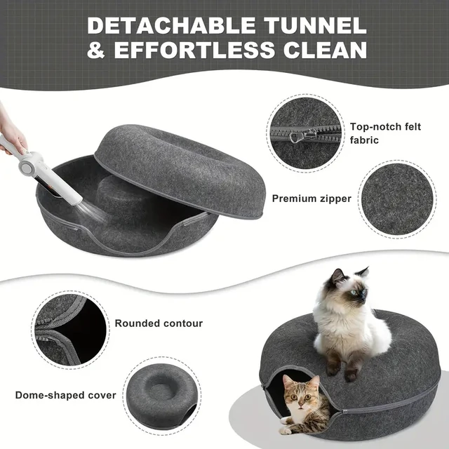 Donut Cat Bed Pet Cat Tunnel Interactive Game Toy Cat Bed Dual-use Indoor Toy Kitten Sports Equipment Cat Training Toy Cat House 4