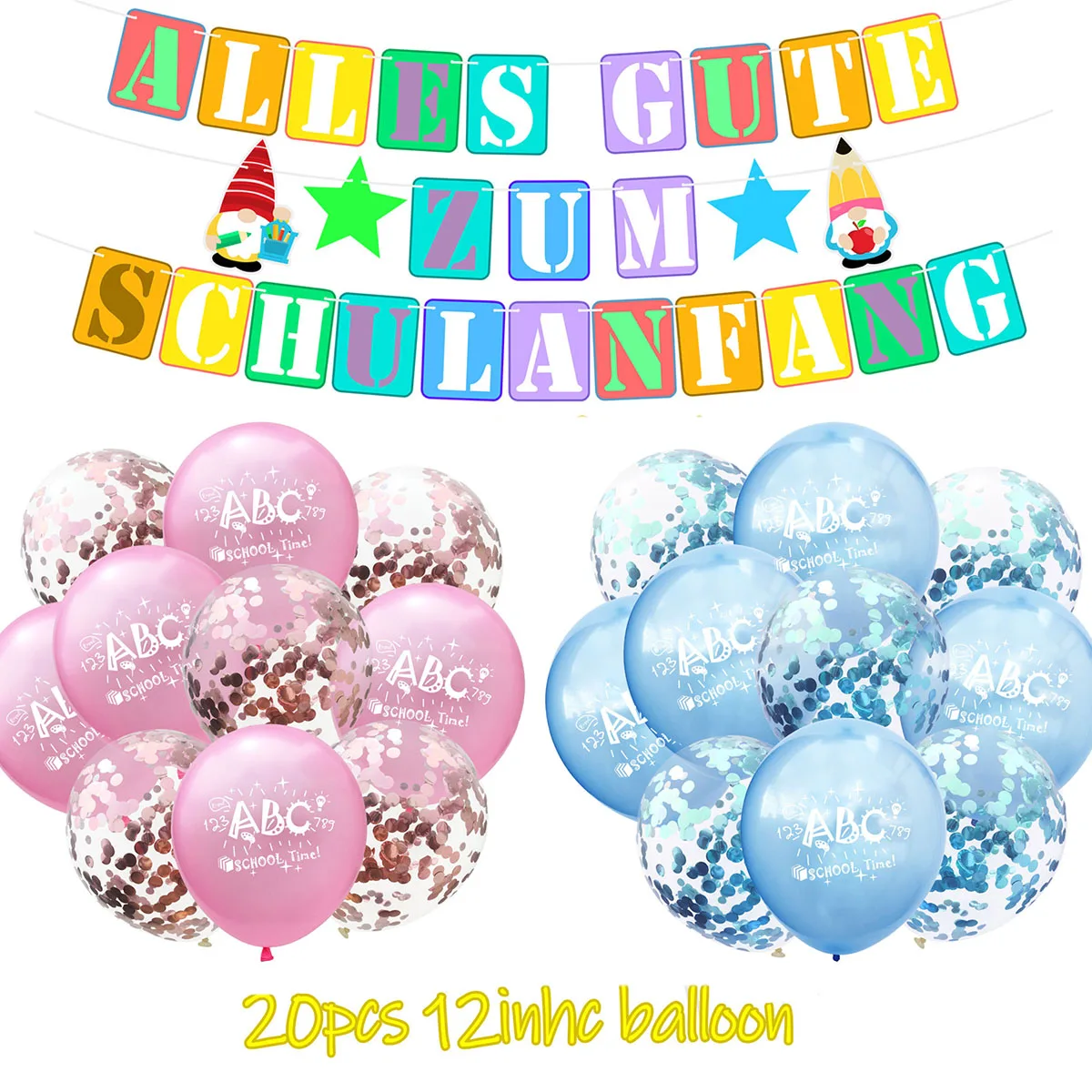 

10Pcs/lot Abc Round Latex Foil Confetti Balloons Students Party Term Begins Ceremony Decor for Back To School Celebration