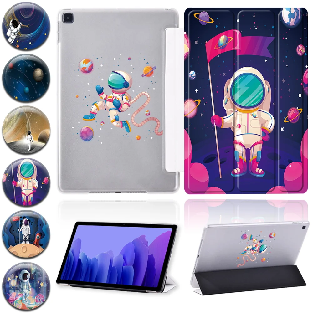 

Case for Samsung Galaxy Tab A7 10.4 2020 SM-T500 T505/Tab A 10.1 2019 T510 T515 Astronaut PU Leather Tablet Folio Shell Cover