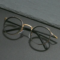 Monture de lunettes de luxe de marque rétro, monture ronde pour hommes et femmes, alliage d'acier inoxydable ultraléger, lunettes anti-lumière bleue 5