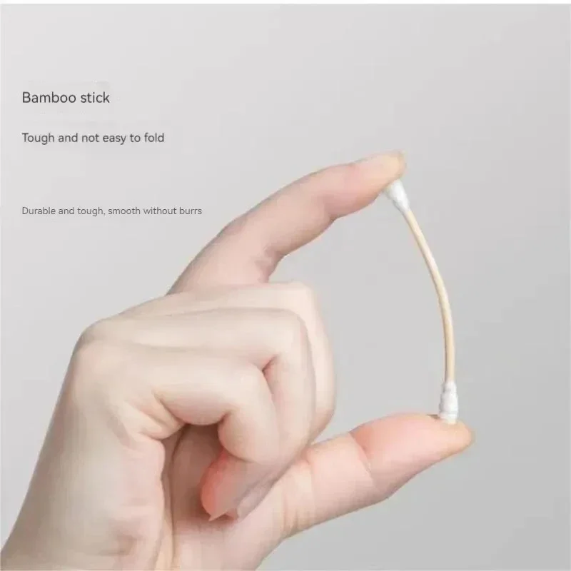 Wooden Double-Ended Cotton Swabs Make-Up Cleaning Disposable Cotton Swabs Medical Household Hygiene Ear Pulling 200PCS wooden cotton swabs