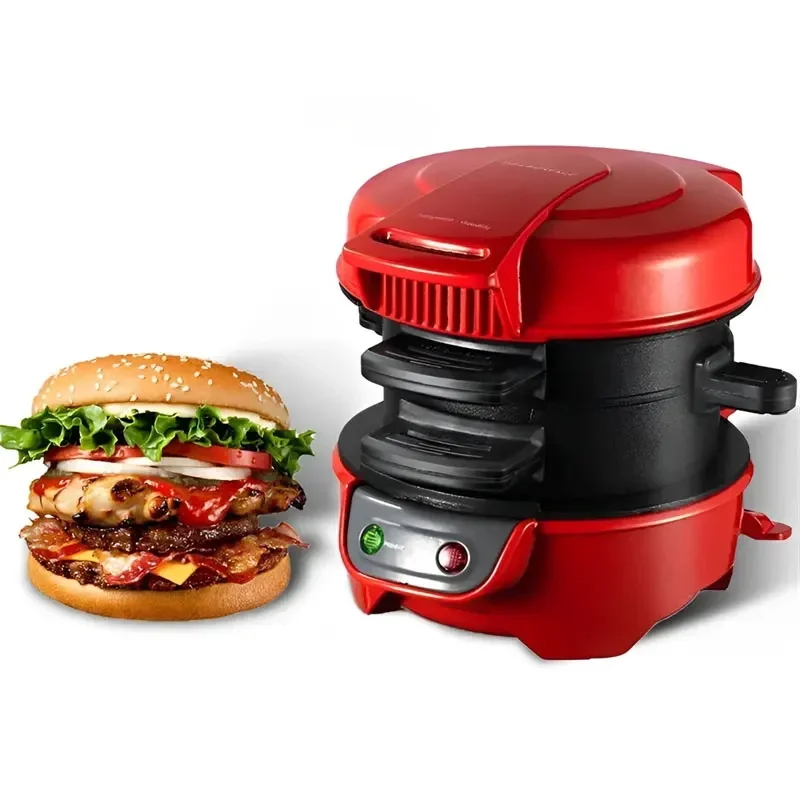 Muti_function Non-stick Small Electric Hamburger Grill Breakfast Sandwich Maker Grill Toaster Mini Portable Burger Mak 2