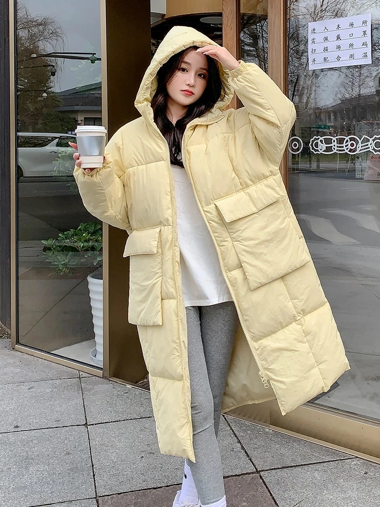 Parkas Winter Coat Women Fall 2024 New Korean Fashion Oversized Jacket with Hooded Loose Coats Elegant Ladies Zipper Outerwear