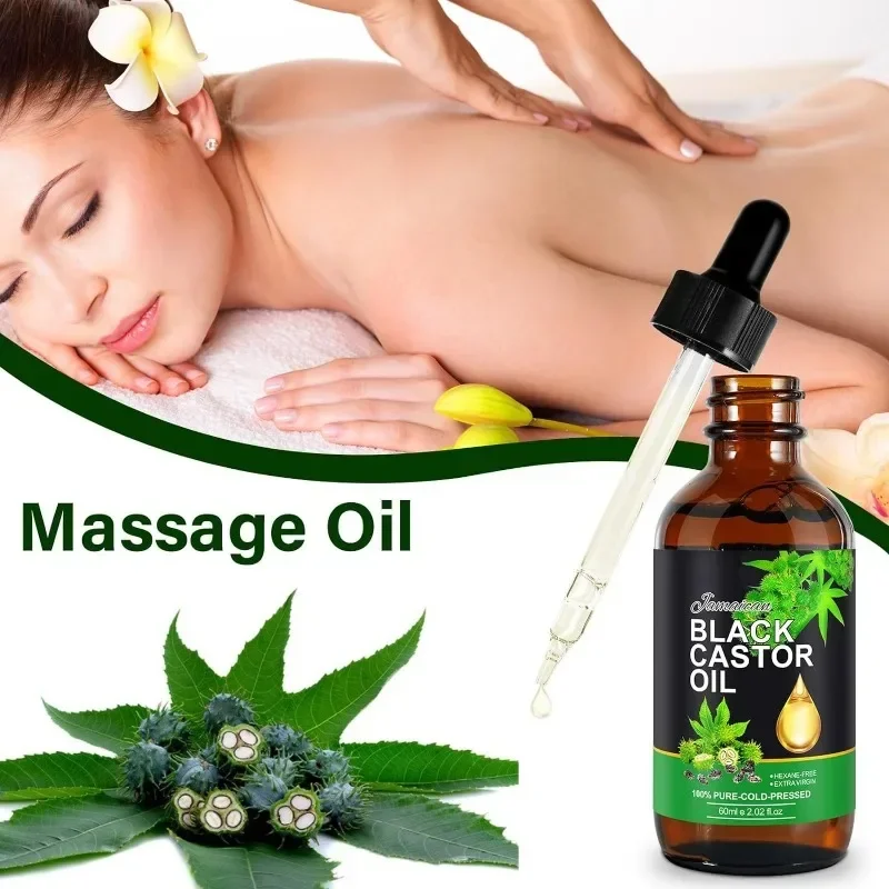 Cold Pressed Organic Jamaican Black Castor Oil, for Hair Eyebrows, Eyelashes Growth Nourishing,body Massage, Face Anti-aging
