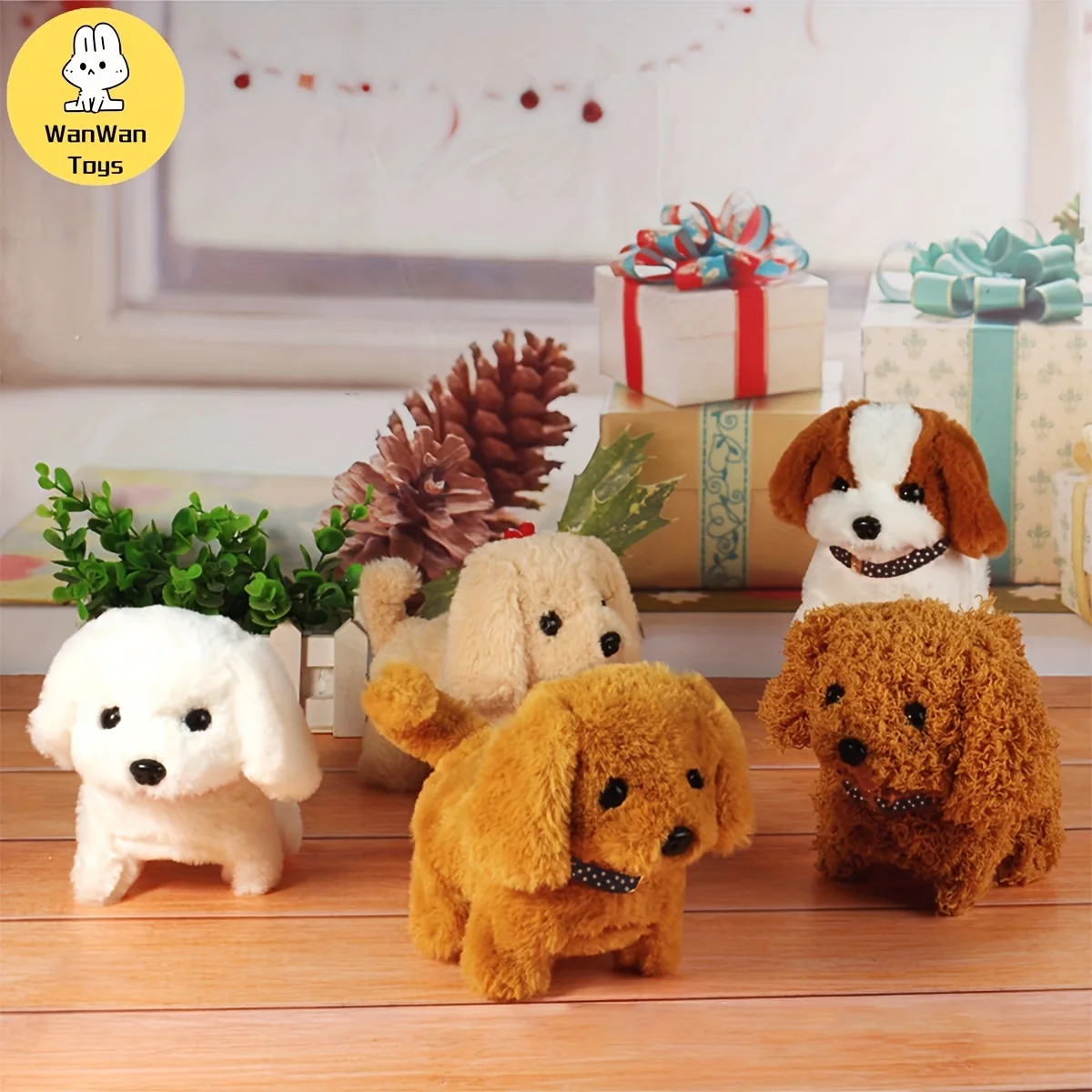 Plush Puppy, Electronic Interactive Toy Walking, Barking, Wagging Tail, Stretching Puppy Children's Gift (Teddy Dog) Christmas 3