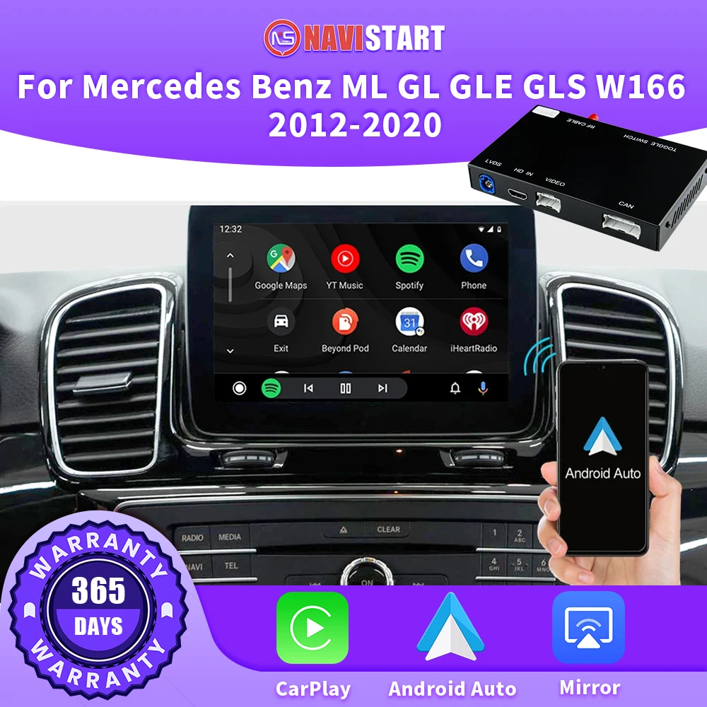 

NAVISTART Wireless CarPlay Android Auto For Mercedes Benz ML GL GLE GLS W166 2012-2020 GPS Navigation AirPlay Mirror Link